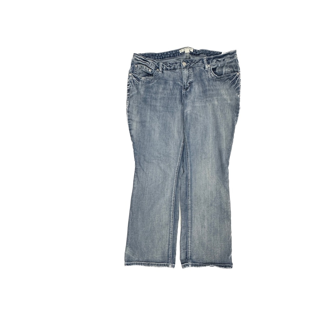 Est. 1946 Denim Womens 18WP Mid Rise Straight Leg Embroidered Blue‎ Jeans